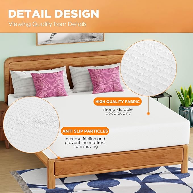 BestMassage Mattress 12 Inch Gel Memory Foam Mattress/California King Mattress/Cooling Gel Infusion/CertiPUR-US Certified/Comfy Support,White（CK）
