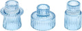 Vixdonos Glass Candlestick Holders Tealight Candle Holders for Table Centerpieces, Wedding Decor and Dinner Party (3 Pcs, Light Blue)