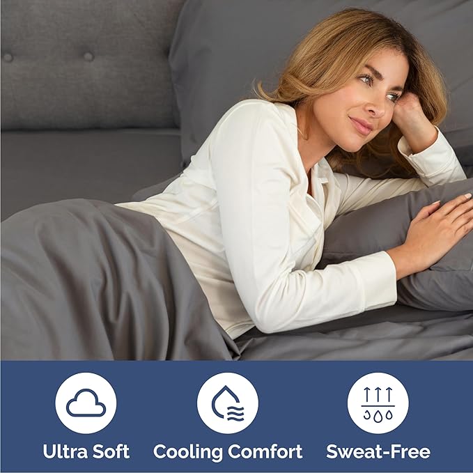 Queen 6 Piece Sheet Set - Comfy Breathable & Cooling - Ultra-Soft Hotel Luxury Bedding Set with 8-16 Inch Deep Pockets - 1 Flat & 1 Fitted Sheet & 4 Pillowcases - Wrinkle Free & Easy Care - Dark Grey