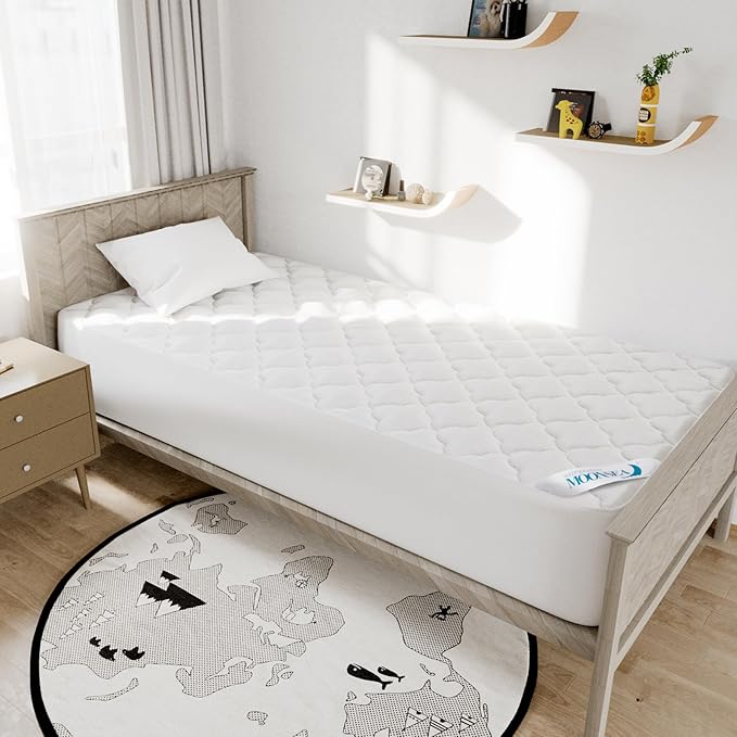 Twin XL Air Mattress Topper, Mattress Topper Twin XL Mattress Pad, Super Soft Breathable and Noiseless Down Alternative Fiber Pillow Top Mattress Pad (15-23'' Deep Pocket)