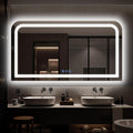 LED Bathroom Mirror, 55"x 30" LED Mirror with Lights for Bathroom, Lighted Vanity Mirrors for Wall, Anti-Fog, Dimmable, Tempered Glass, Memory Function, 3 Colors, Safe Use (White)