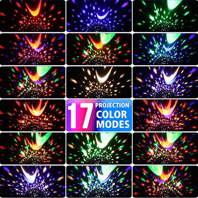 Star Projector Night Lights for Kids, Birthday Gifts for 1-4-6-14 Year Old Girl Boy Kids Bedroom, Glow in The Dark Stars Moon for Child Asleep Peacefully