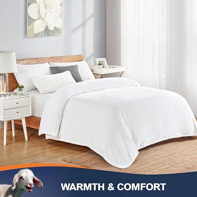 Walensee Fleece Blanket Plush Throw Fuzzy Lightweight (Twin Size 60x80 White) Super Soft Microfiber Flannel Blankets for Couch, Bed, Sofa Ultra Luxurious Warm and Cozy for All Seasons