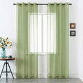 DUALIFE Sage Green Sheer Grommet Curtains 108 Inches Extra Length for Bedroom -Light Filttering Curtains Drapes 2 Panels for Living Room Party Backdrop?52W X 108L Inch