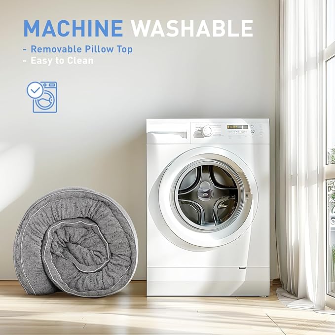 Dual Layer 3 Inch Memory Foam Mattress Topper Twin XL Size, 2 Inch Cooling Gel Memory Foam Plus 1 Inch Pillow Top Mattress Pad Cover, with 8-21 Inch Deep Pocket, Grey