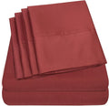 Cal King Size Bed Sheets - 6 Piece 1500 Supreme Collection Fine Brushed Microfiber Deep Pocket California King Sheet Set Bedding - 2 Extra Pillow Cases, Great Value, California King, Burgundy