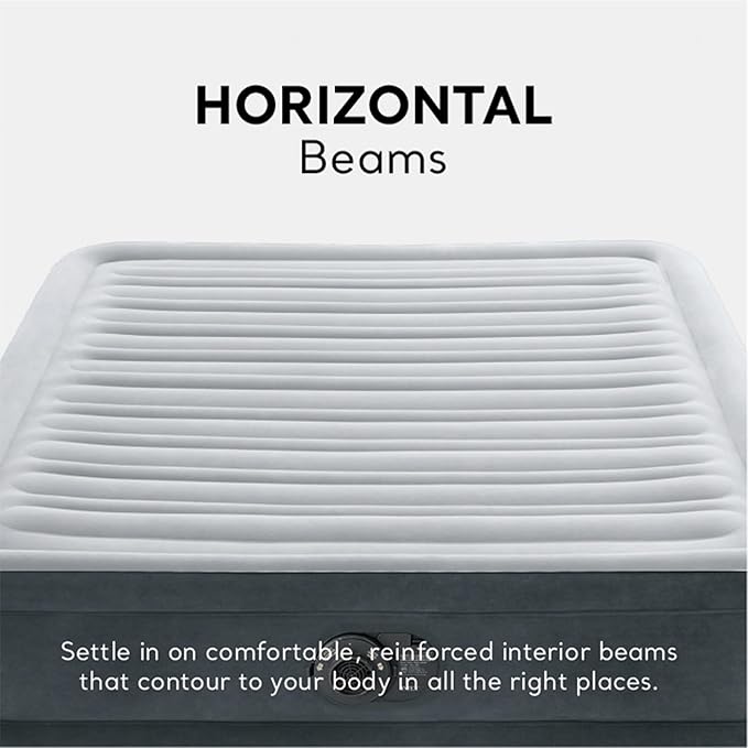 Intex Mid-Rise Air Mattress Bed with Built-in Pump, Dura-Beam Deluxe Comfort Plush, Full - Portable Luxury Travel Airbed for Adults, Camping, Guests