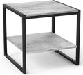 Homieasy End Table, 20 Inch Square Side Table Modern Night Stand with 2-Tier Storage Shelf, Living Room Small Coffee Table, Wood Finish Bedside Table for Bedroom, Light Oak