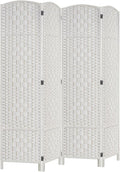 Rose Home Fashion 6 ft Tall Room Divider, Room Dividers and Folding Privacy Screens, 15.7in Privacy Screen 4 Panel Partition Temporary Wall Separation for Private, White