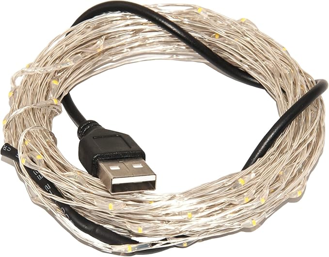 Karlling USB Plug in LED Fairy Lights,2 Packs of 50 LED Bulbs 16 Ft Silver Wire Waterproof Starry String Lights for Bedroom Patio Garden Party Wedding Commercial Lighting (Purple)