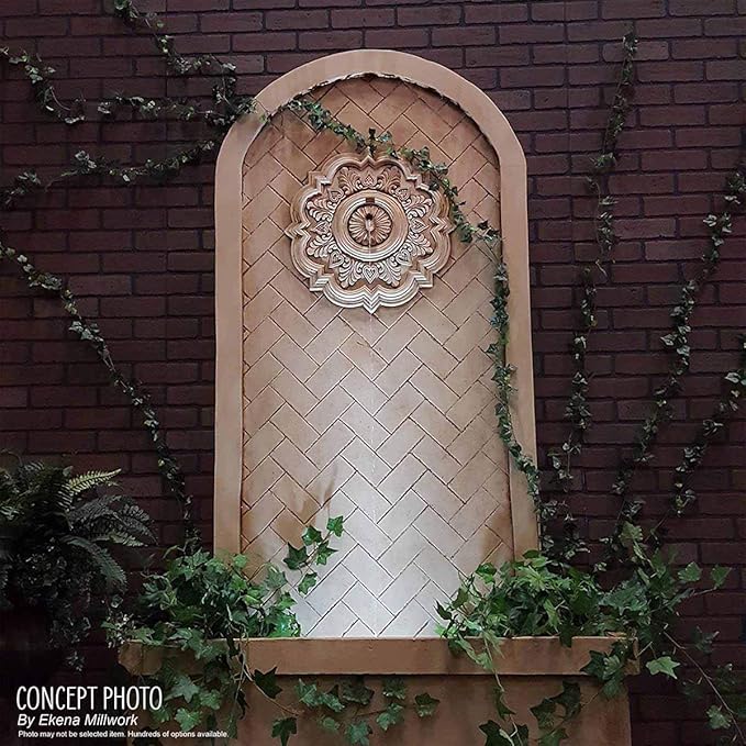 12 1/2"OD x 3 7/8"ID x 3/4"P Bradford Ceiling Medallion (Fits Canopies up to 6 5/8"), Hand-Painted Pot of Cream Crackle