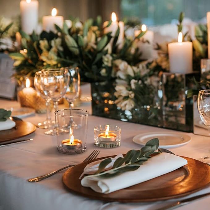 72pcs Clear Assorted Votive Candle Holders, Glass Candle Holder for Wedding Decor, Tealight Candle Holder for Table Centerpiece, and Party Decor