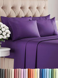 King 6 Piece Sheet Set - Comfy Breathable & Cooling - Ultra Soft Hotel Luxury Bedding Set w/ 8-16 Inch Deep Pockets - 1 Flat & 1 Fitted Sheet & 4 Pillowcases - Cozy, Wrinkle Free & Easy Care - Purple