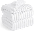 Bedsure GentleSoft Queen Blanket for Couch - Cozy Soft Blankets for Women, Cute Small Fleece Throws for Girls, White, 90x90 Inches