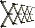 SKOLOO Hat Rack for Wall with 14 Hooks, Solid Wooden, Modern, Expandable Coat Rack Wall Mount for Coats, Hats, Bags, Baseball Caps, Dark Walnut Color