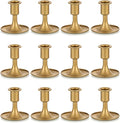 Candlestick Holders Taper Candle Holders, Romadedi Gold Candle Stick Candle Holder for Table Centerpiece, Wedding Reception, Festive Christmas Mantel Decoration or Home Decor, Set of 12