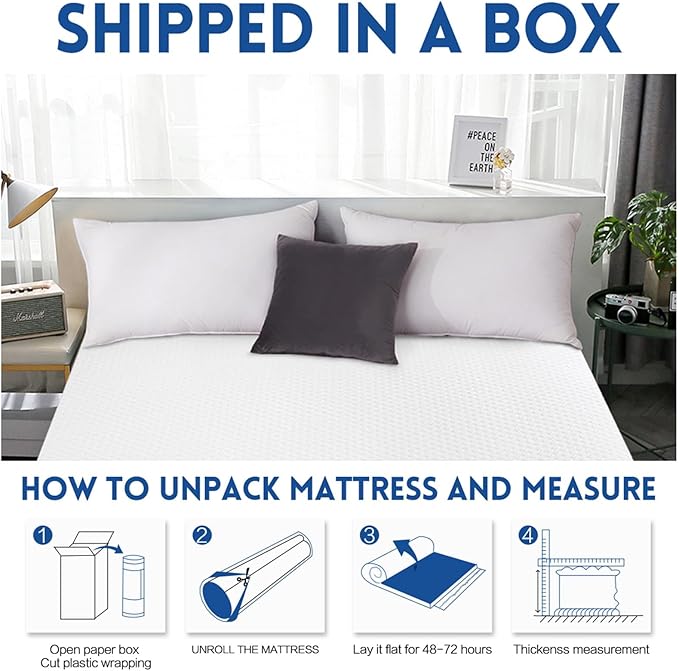 EDILLY 3 Inch Cooling Gel Memory Foam Mattress Topper Queen Size,with Removable & Washable Bamboo Cover,Soft Breathable Mattress Pad,Bed Topper for Back Pain Relief (60x80)