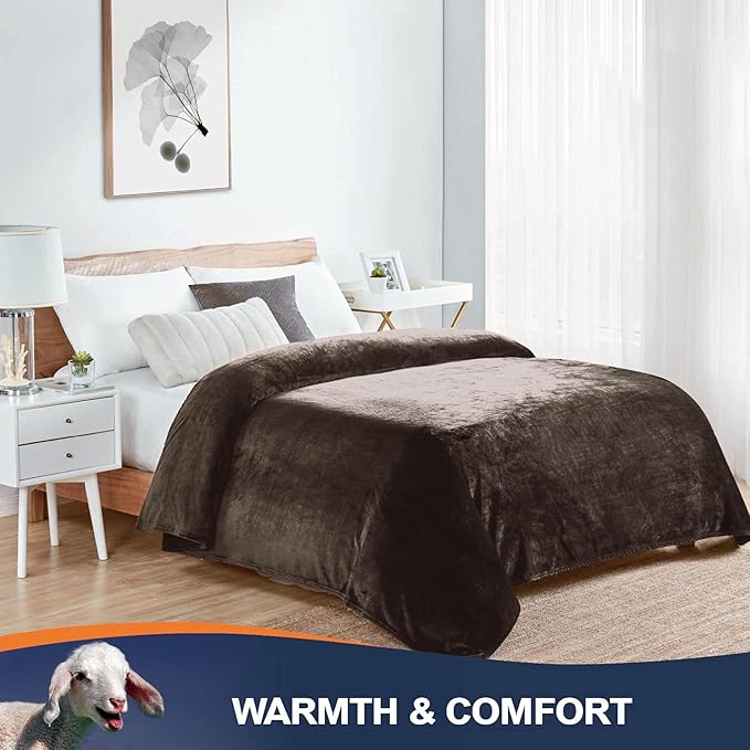 Walensee Fleece Blanket Plush Throw Fuzzy Lightweight (XL-Twin Size 66x90 Brown) Super Soft Microfiber Flannel Blankets for Couch, Bed, Sofa Ultra Luxurious Warm and Cozy for All Seasons