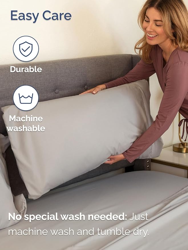 Extra Deep Twin XL Sheet Set - 4 Piece Breathable and Cooling Sheets - Hotel Luxury Bed Sheets Set - Easy Fit - Soft, Wrinkle Free and Comfy Sheets Set - Light Grey Sheet Set with Extra Deep Pockets