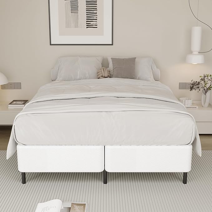 9 Inch Split Queen Box Spirng High Proflie Metal Box Spring for Queen Bed with Fabric Cover,Heavy Duty, Mattress Foundation, Easy Assembly, Noise Free