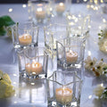 Letine 8pcs Clear Star Tea Light Candle Holders - Glass Votive Holders for Diwali, Wedding Centerpiece, Fall & Holiday Decor - Lucky Star Jar Starlight Vessels (2.44" H, 1.45" Base)