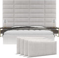 Vänt Upholstered Wall Panels - King/Cal King Size Wall Mounted Headboards - Ribbed Stone - Twin/King - Set of 4 Panels (Each Individual Panel 39"x11.5")