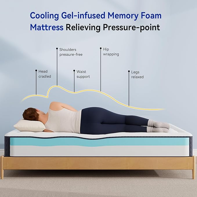 ONENICE 6 Inch Twin Mattress for Kids, Cooling Gel Memory Foam with Plush Removable Pillowtop, CertiPUR-US Certified, Fiberglass-Free, Mattress in a Box for Support & Comfort
