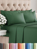 Full 6 Piece Sheet Set - Comfy Breathable & Cooling - Ultra Soft Hotel Luxury Bedding Set w/ 8-16 Inch Deep Pockets - 1 Flat & 1 Fitted Sheet & 4 Pillowcases - Cozy, Wrinkle Free & Easy Care - Emerald
