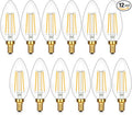 Brightever E12 Candelabra LED Light Bulbs 60W Equivalent, 2700K Soft White, 620Lumens 6W LED Chandelier Bulb, B11 Filament Clear Candle Light Bulbs Dimmable, Pack of 12 Small Base Bulbs
