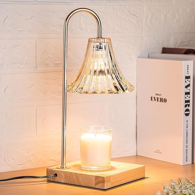 Marycele Candle Warmer Lamp with Timer, Candle Wax Warmer Flower Lamp Dimmable, Birthday Day Gifts for Mom Women, Home Fragrance Accessories for Dorm Room Decor