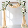 Socomi Wedding Arch Draping Fabric 3 Panels 29" x 19Ft Champagne Sheer Chiffon Curtain Drapes 6 Yards for Wedding Ceremony Birthday Party Decoration