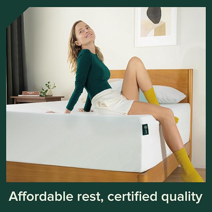 ZINUS 10 Inch Twin XL Green Tea Memory Foam Mattress [New Version], Fiberglass Free, Medium Firm Feel, Zoned Pressure Relief, Certified Safe Foams & Fabric, Mattress-in-a-Box