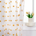 MYSKY HOME Burnt Orange Pom Pom Sheer Curtains for Bedroom Light Filtering White Sheer Curtains for Nursery Girls Kids Room Rod Pocket Voile Window Drapes Burnt Orange 52 x 84 inch 2 Panels