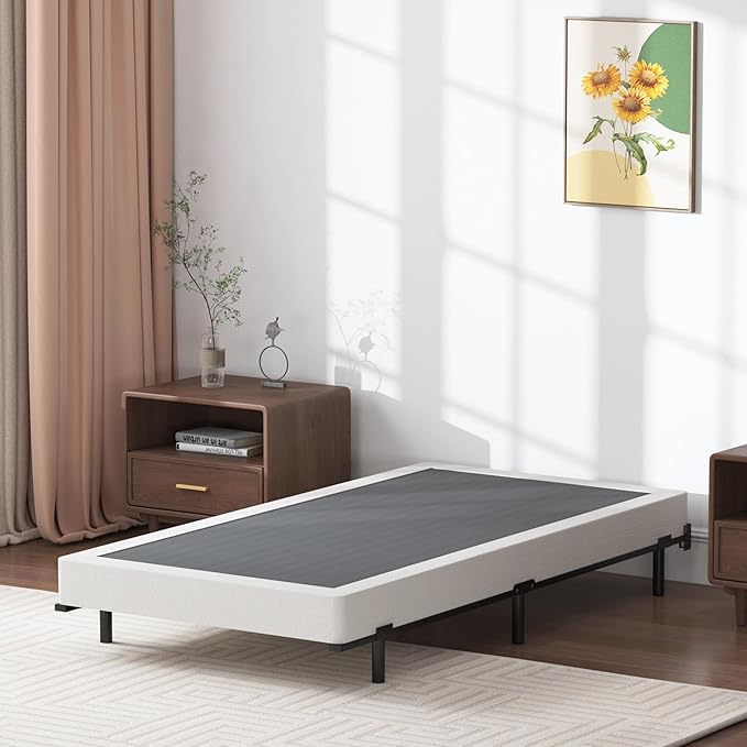 Box Spring Twin XL - 3 Inch Heavy Duty Low Profile Metal Box Springs for Twin XL Bed, Mattress Foundation, Easy Assembly,Easy Clean Cover