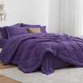 Love's cabin Twin XL Comforter Set Purple, 5 Pieces Twin XL Bed in a Bag, All Season Bedding Sets with 1 Comforter, 1 Flat Sheet, 1 Fitted Sheet, 1 Pillowcase and 1 Pillow Sham
