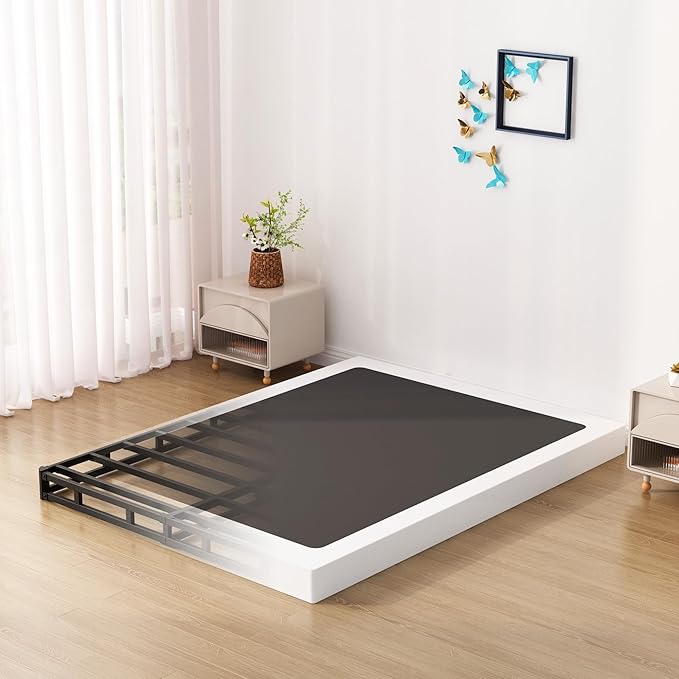 Box Spring for Queen Bed Bed Base 6 Inch, Low Profile Metal Queen Box Spring with Fabric Cover, 3000 Lbs Max Weight Capacity Mattress Foundation, Noise-Free, Easy Assembly