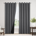 ChrisDowa 100% Blackout Curtains 84 inch Long for Bedroom with Black Liner, Extra Wide 2 Thick Layers Total Blackout Thermal Insulated Grommet Window Curtains 2 Panels Set (Grey, 60 x 84 Inch)