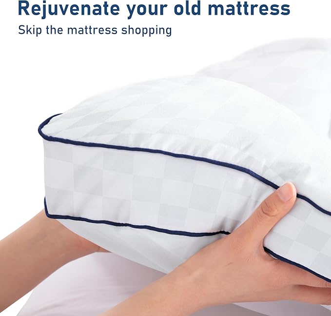 Bedluxury Queen Mattress Topper Extra Thick Pillowtop Mattress Pad Cover Cooling and Plush with 8-21 Inch Deep Pocket 3D Snow Down Alternative Fill
