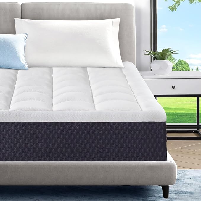 ONENICE 12 Inch King Mattress in a Box, Breathable Gel-Memory Foam Plus Pillowtop Mattress for Pressure Relief, CertiPUR-US Certified Bed in a Box, Fiberglass-Free