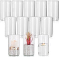 Glasseam Glass Hurricane Candle Holder Set of 12, Cylinder Pillar Candle Holders for Table, Modern Floating Candle Decorations, Clear Glass Cylinder Vase for Centerpieces Wedding Dining Table, 6inch