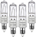 Vinaco E11 Bulb, 4PCS JDE11 120V 100W Halogen Light Bulbs, E11 Dimmable, 2700K Warm White, E11 Halogen Bulb 100 Watt with Mini Candelabra Base, High Output 1700LM & High CRI100 E 11 Light Bulb