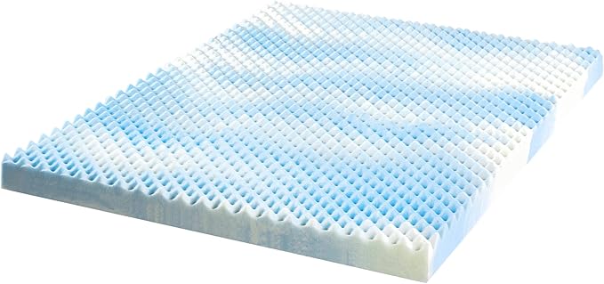 ZINUS 4 Inch Swirl Gel Cooling Memory Foam Mattress Topper, Smaller, More Convenient WonderBox Packaging, Cooling, Airflow Design, CertiPUR-US Certified, King