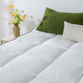 QUEEN ROSE Mattress Topper Queen, Pillow Top Extra Thick Mattress Bed Cover Topper, Soft Baffle Box Overfilled Down Alternative for Back Pain, 4 Corner Straps, White