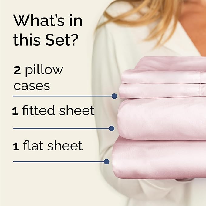 Twin 4 Piece Sheet Set - Comfy Breathable & Cooling - Ultra Soft Hotel Luxury Bedding Set w/ 8-16 Inch Deep Pockets - 1 Flat & 1 Fitted Sheet & 2 Pillowcases - Wrinkle Free & Easy Care - Lavender Pink
