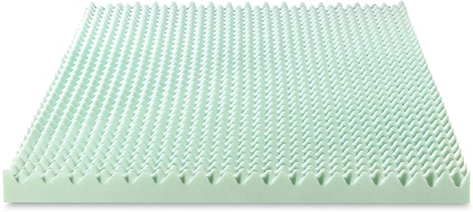 Best Price Mattress 4 Inch Egg Crate Memory Foam Mattress Topper with Calming Aloe Infusion, CertiPUR-US Certified, King