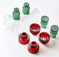 Christmas Candle Stick Holder Set Red Green Glass Taper Candle Holders for Tealight Candlestick Candle ChristmasTable Centerpieces Holiday Decor12PCS