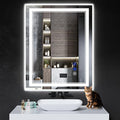 38"x30" LED Bathroom Mirror with Anti-Fog, Stepless Dimmable Lights, 3 Color Modes, Shatter-Proof Tempered Glass, Memory Function & Waterproof Design