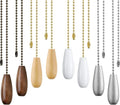 8 Pieces Ceiling Fan Pull Chains Extender Wooden Pendant Pull Chain Extension for Ceiling Light Lamp Fan (Walnut Color, White, Silver, Wood Color)