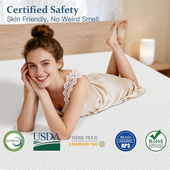 Airensky 2 Inch Memory Foam Mattress Topper, Cooling Gel Infused High Density Full (54"x75") Topper with Removable Skin-Friendly Cover, Bed Topper for Pressure Relief Back Pain, CertiPUR-US Certified