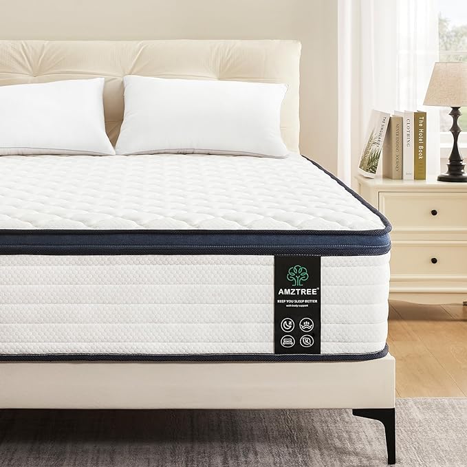King Mattress 12 Inch King Size Mattress - Memory Foam & Pocket Coils Springs, Pressure Relief, Medium Firm Comfort, Motion Isolation, Ideal for All Sleep Positions, CertiPUR-US Certified